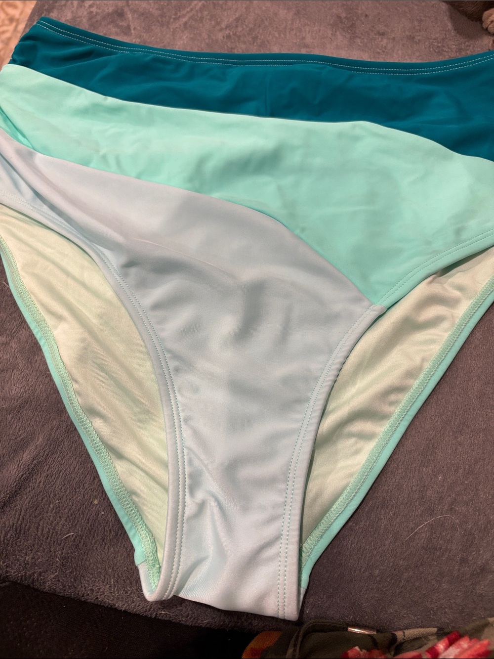 Women’s Colorblock High-Waist Swim Bottoms - Mint & Teal